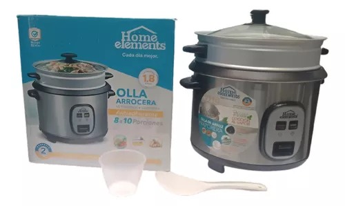 Olla Arrocera 1.8 Litros Con Vaporera Home Elements