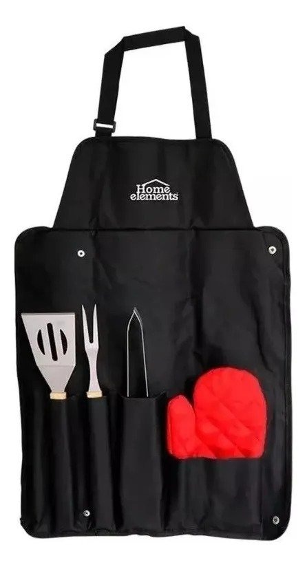 Set Parrillero 5 Piezas Parrilla Asador BBQ