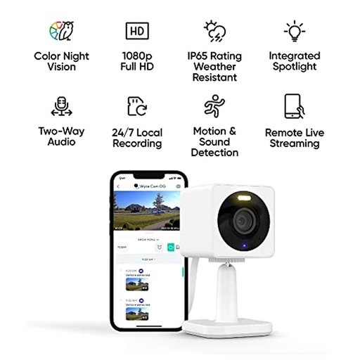 [wyzecamog] Camara de Seguridad WIFI Wyze Cam OG 1080p IP65 microSD