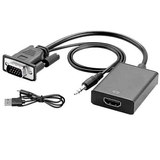 [8652542] Cable Adaptador De Vga Macho A Hdmi Hembra Con Audio Y Cable Usb
