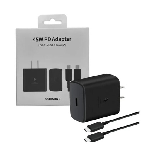[Cargador Pared 45W + Cable USB-C 1.8m Ultrarrápido Samsung EP-T4511XBE] Cargador Pared 45W + Cable USB-C 1.8m Ultrarrápido Samsung EP-T4511XBE