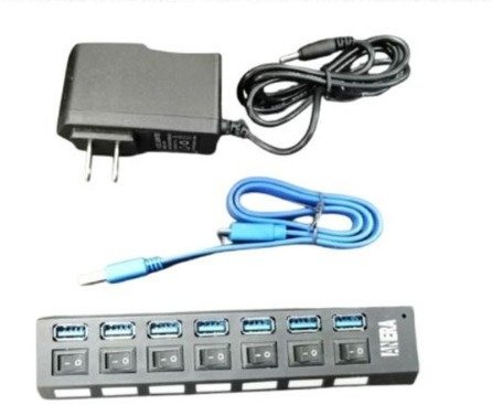 [01-02-019] Hub 7 Puertos USB 3.0 + Adaptador de Poder SWITCH/IND